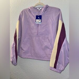 Joy Lab Purple and Cream Windbreaker Jacket size Large